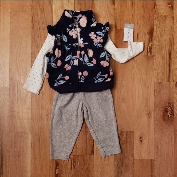 NWT Carter's 3 PC Set Vest, Onesie & Pants - Picture 2 of 6